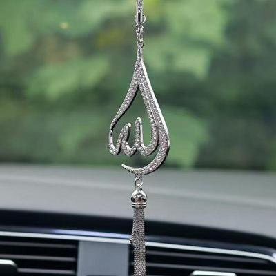 1 Piece Of Droplet Shaped Metal  Inlaid Car Ornament Car Rearview Mirror Decoration