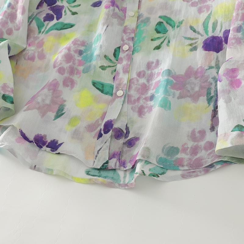 DIMANAF 2025 New Plus Size Women Tops Shirts Tees Floral Casual Loose Blouse Autumn Print Cotton Long Sleeve