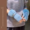 New Knitted Knitted Gloves Solid Color Elastic Half Finger Mitten Soft Fingerless Gloves Autumn and Winter
