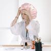 Cuffia da doccia riutilizzabile con funzione capelli asciutti, adatta alle donne, tessuto in microfibra tipo asciugamano, superficie satinata setosa, 100% impermeabile, s