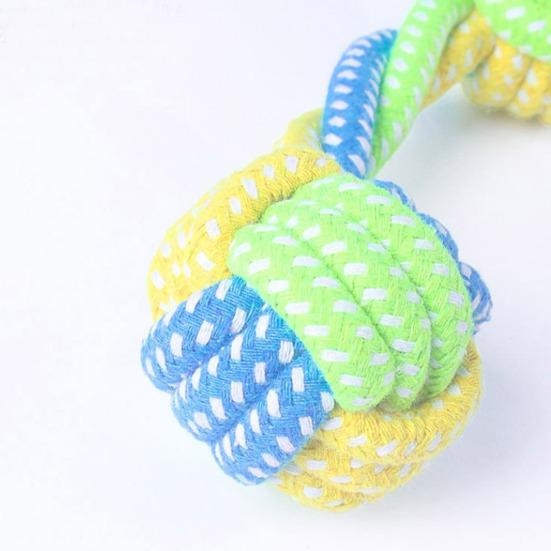 Cotton Rope Dog Toy Rope Knot Ball Dog Chew Toy Interactive Tug-of-War Dog Toy for Small And Medium Dogs Teeth Cleaning