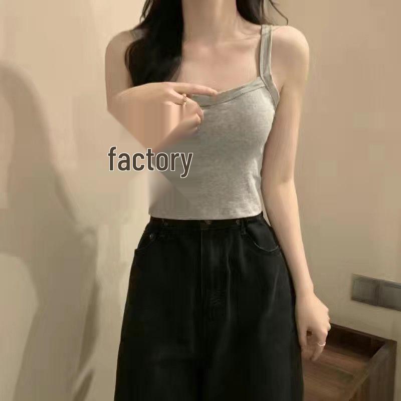 Women s Slimming Sleeveless Camisole Vest with Chest Pads - Sports Outerwear, Short Top, Base Layer XS