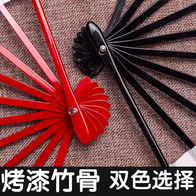 Cosplay Dance Props: Japanese-Style Folding Fan with Ten Ribs, Bat-Shaped Fan, Suitable for Dance and Performance