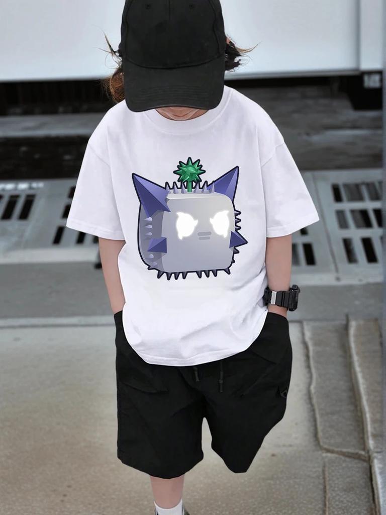 Cool Fruit Box Kids Short Sleeve T Shirt Summer Cute Cartoon Crewneck Boys Girls 3-14 Years