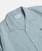 ESPIONAGE Script Logo Open Collar S/S Shirt Rusty Blue