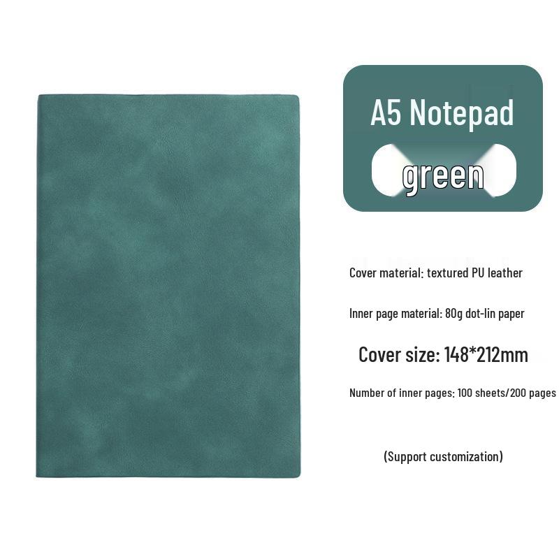 Custom Logo A5 Soft Leather Notebook - Business Meeting Diary with Buckle Cover for Adults