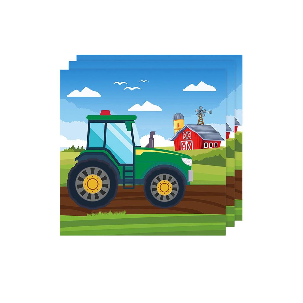 Tractor Theme Party Set Tableware Tablecloth Paper Plates Paper Cups Paper Towels Birthday Party Supplies Decoration Ranch