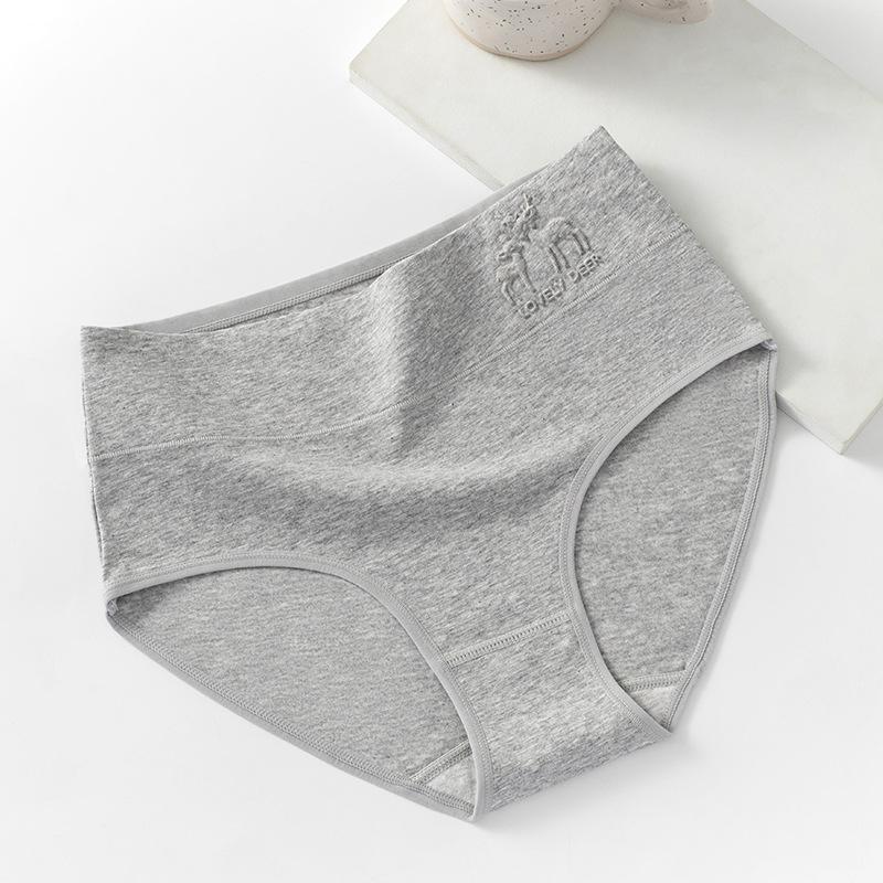 Plus Size Women's Spring and Autumn High Waisted Pure Cotton Cinched Triangle Underwear