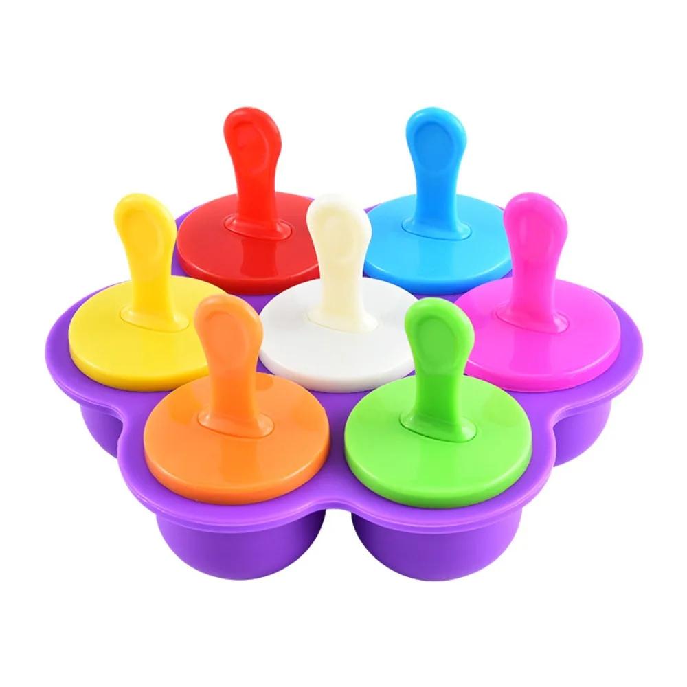 

Форма для мороженого 7 отверстий Форма для мороженого Сделай сам Детская форма для эскимо Пластиковый лоток для льда с пищевым наполнением Форма для эскимо Фруктовый смузи фиолетовый