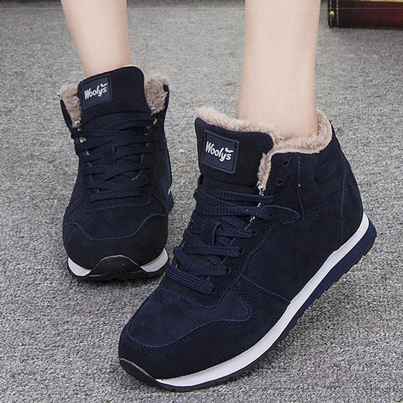 Damestøvler Vintersko Ankelstøvletter For Damesko Snow Botas Mujer Casual Booties Varme vinterjoggesko