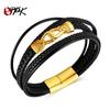 Hot Selling Hand Woven Leather Jewelry European American Personalized Trend Multi-layer Bracelet Men