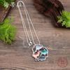 New Enamel Hollow Diamond-encrusted Geometric Long Pendant, Women's Versatile Wave Island Long Necklace