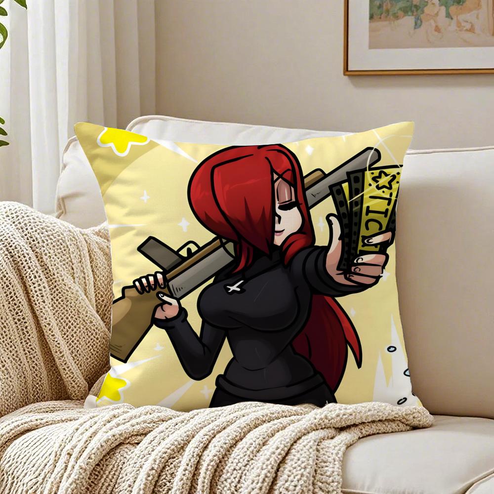 Stylish Game SSkullgirls Cartoon Cushion Cover Linen Pillowcase Soft for Sofa Bed Home Room Decor