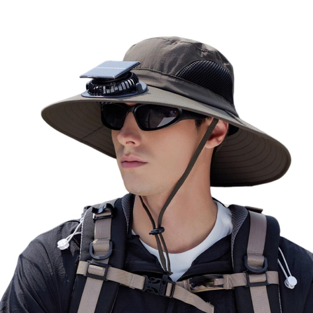 Outdoor Mountaineering Fishing Sun Hat With Large Solar Fan