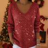2026 Women's Spring Tie-Dye V-Neck Long Sleeve Top - European & American Trendy Style
