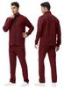 YSENTO Training Jersey Long Drawstring Wine Size L Men's Set, Stand-Up Collar, Full-Zip Top, Sleeves, Pants, Sweat-Wicking, Quick-Drying, Red,