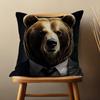 Dress Art Cartoon Bear Pillow Case Living Room Sofa Cushion Cover Suitable For Home Bedroom Decoration And Protector