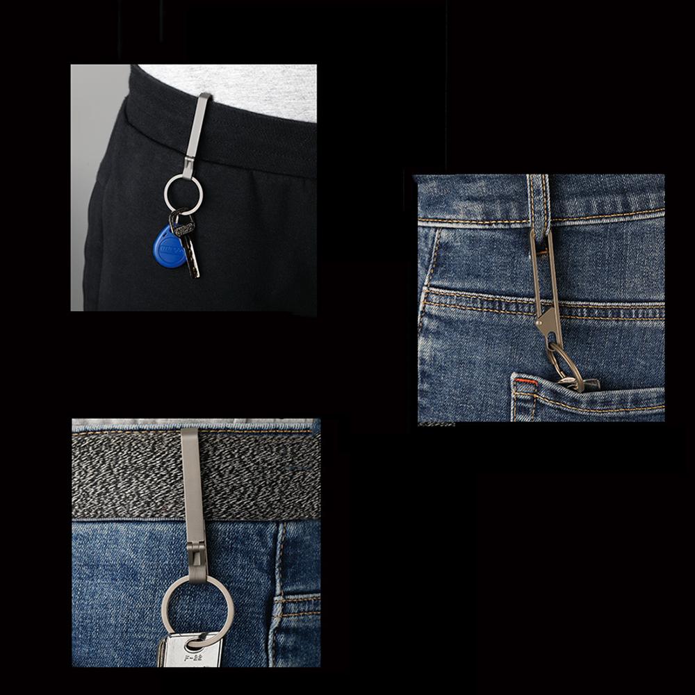 EDC Titanium Alloy Quick Buckle Detach Belt Waist Hanging Keychain Car Key Ring