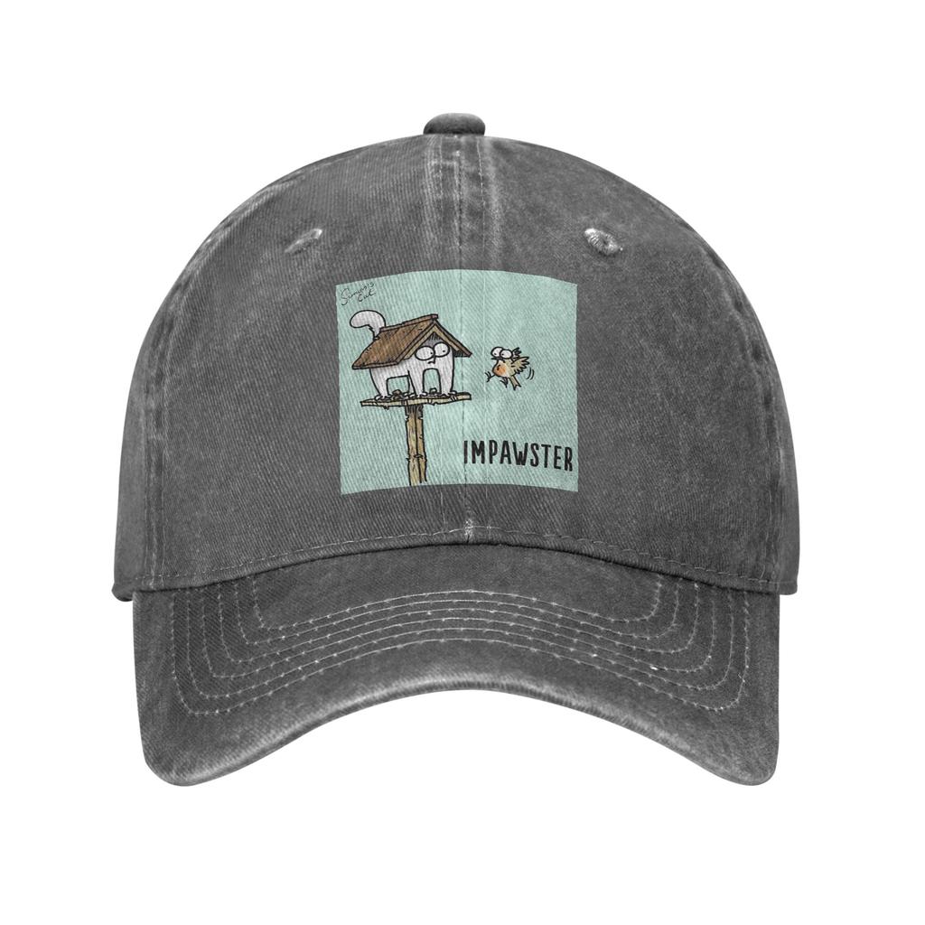 Unisex Baseball Hats Cartoon Simons Cats Washed Denim Summer Sports Baseball Caps Hip Hop Cap Casquette