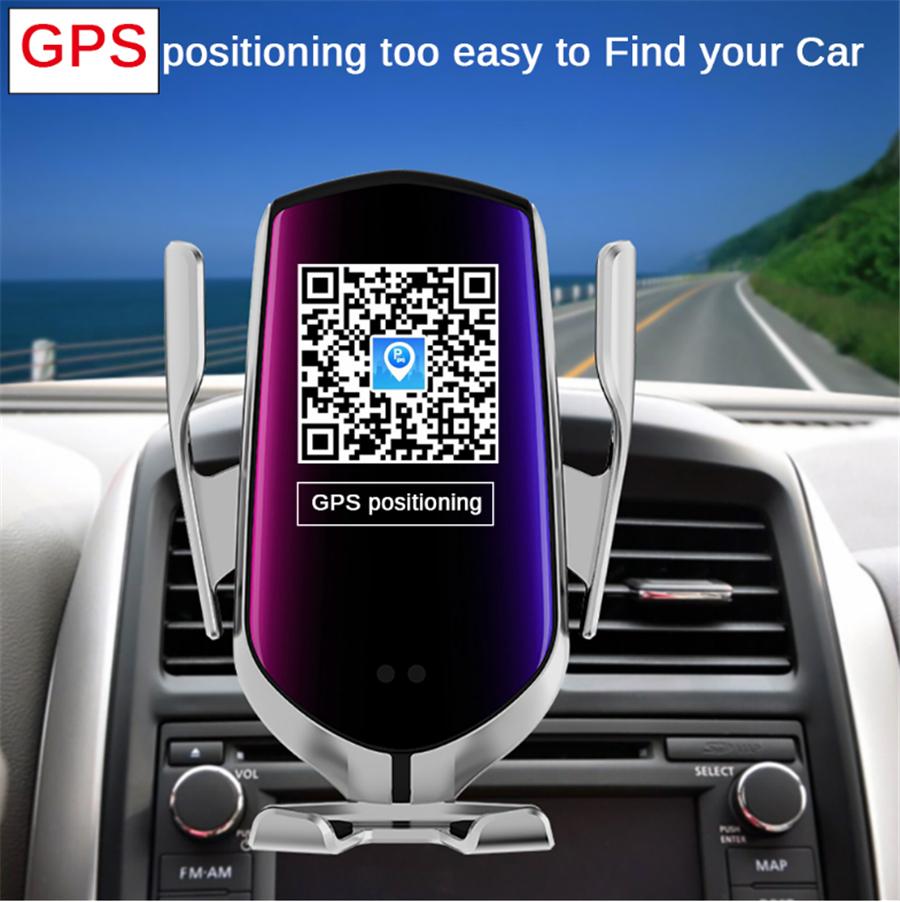 Wireless Charger Automatic Clamping Phone Holder Universal GPS APP Positioning