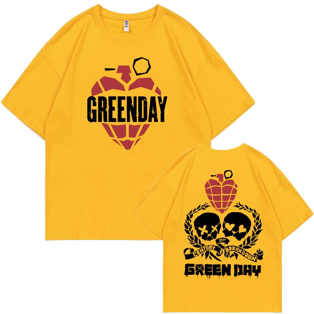 Rare Punk Band Green Day World Tour Graphic T Shirts Men Women Vintage Gothic Rock Oversized Tshirt Male Cotton Casual T-shirts