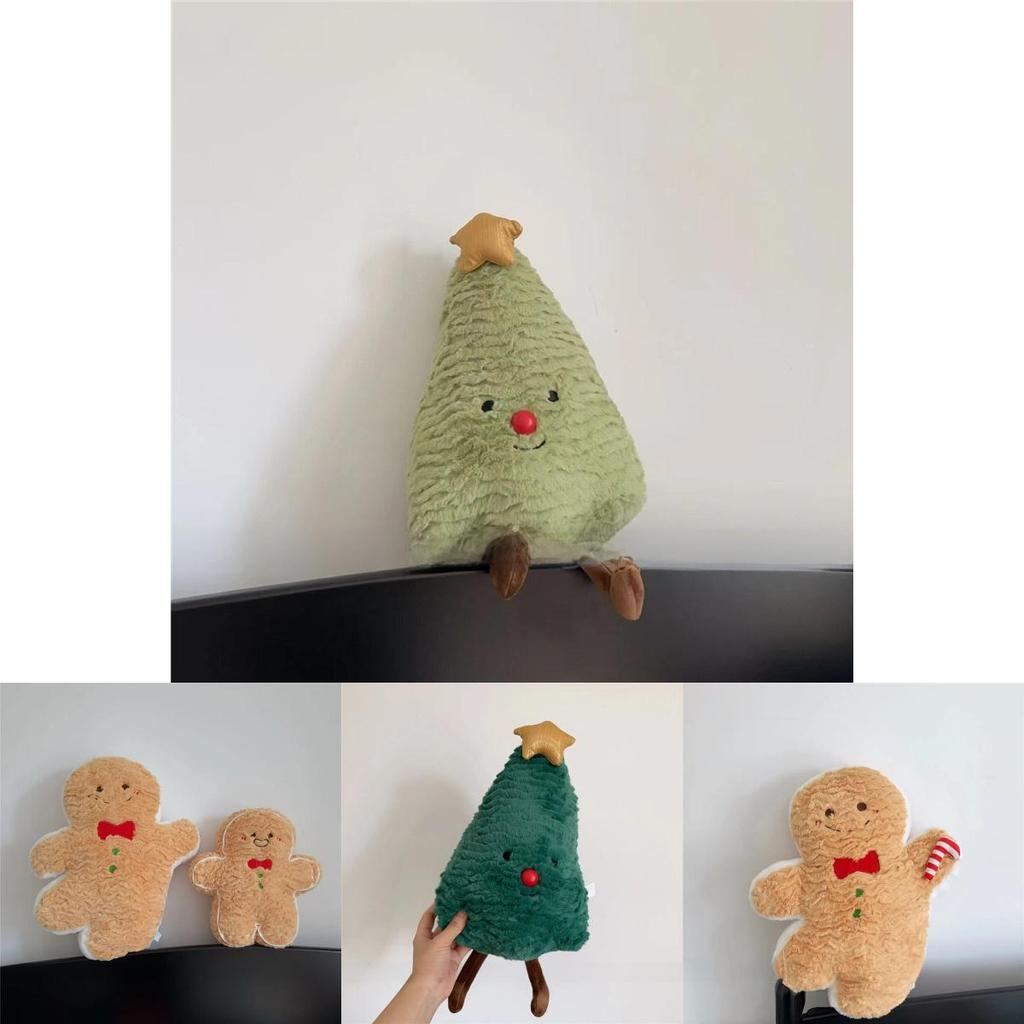 Christmas Plush Pillow With Cartoon Gingerbread Man Design For Holiday Decor And Gifts