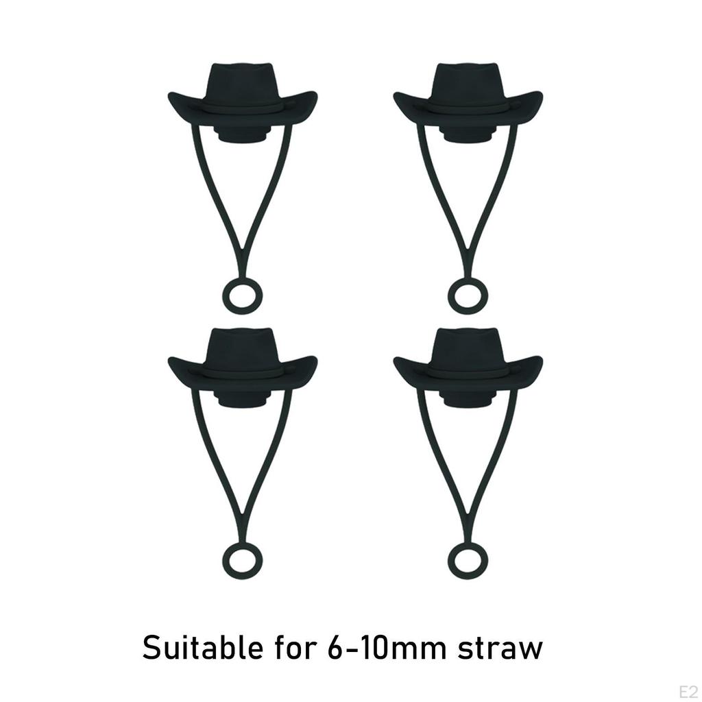 4 Pieces Cowboy Hat Cover Cap for 6mm-10mm, Cowgirl Silicone Topper Protector Lid, Cute Funny