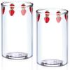 300Ml Glass Milk Bottle With Straw, Cute Reusable Strawberry Fruit Cups Clear Gl