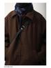 Unisex Japanese Woolen Jacket: Autumn/Winter Retro Loose Fit with Lapel, Oversized Casual Style.