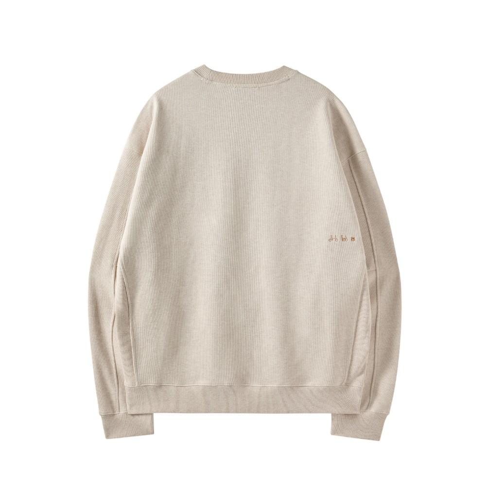 BROMPTON LONDON Diagonal Jacquard Sweatshirt - Oatmeal (P251Usw460)