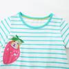 Summer New Arrivals: Girls' Striped Princess Dress with Animal Embroidery, Short-Sleeved Children's Dress