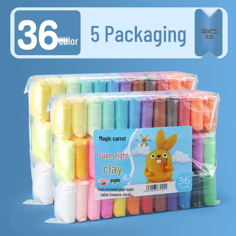 24-Color Large Pack White Clay Plasticine for Toddlers