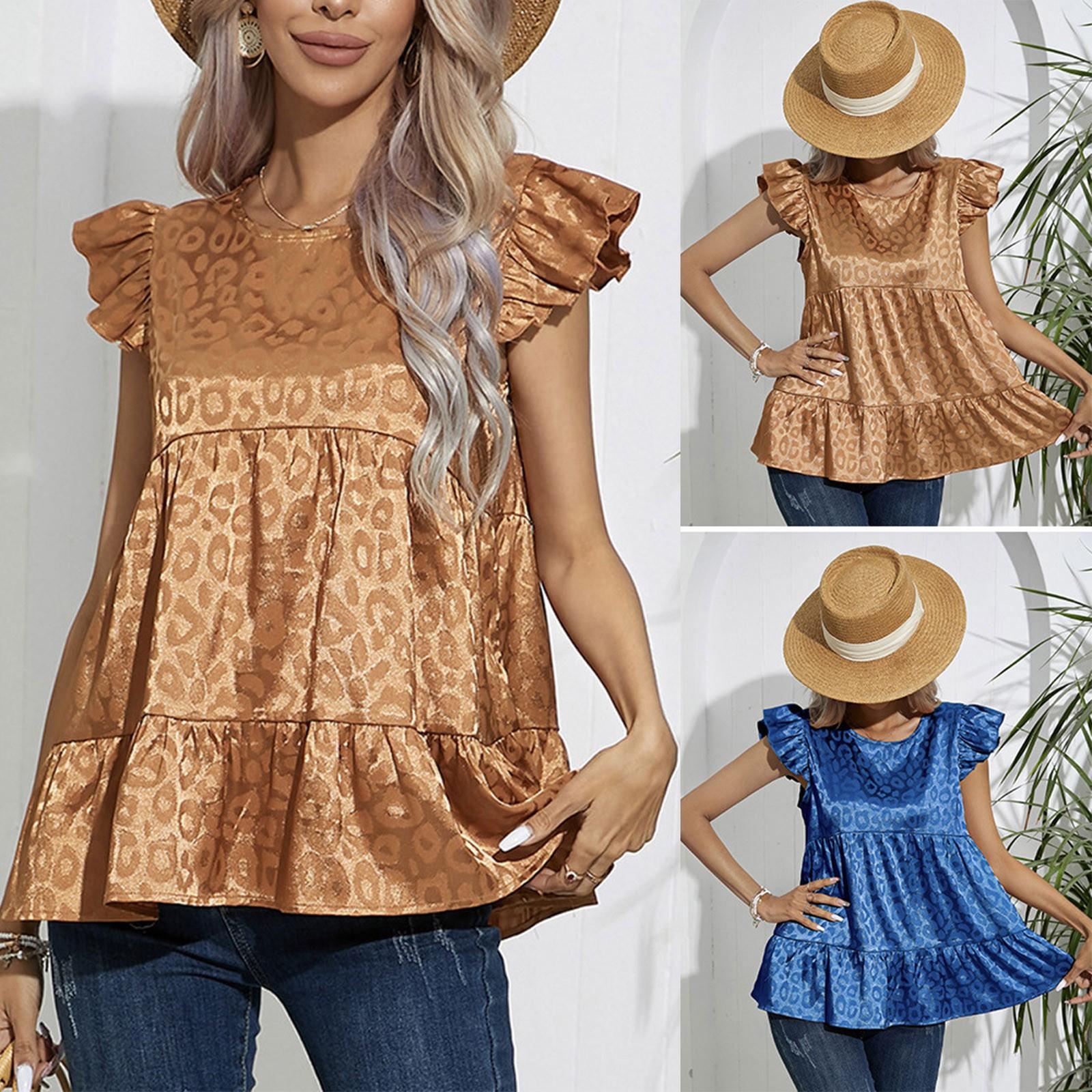 

Женская повседневная футболка-майка с круглым вырезом, рубашка из искусственного шелка, майка-майка