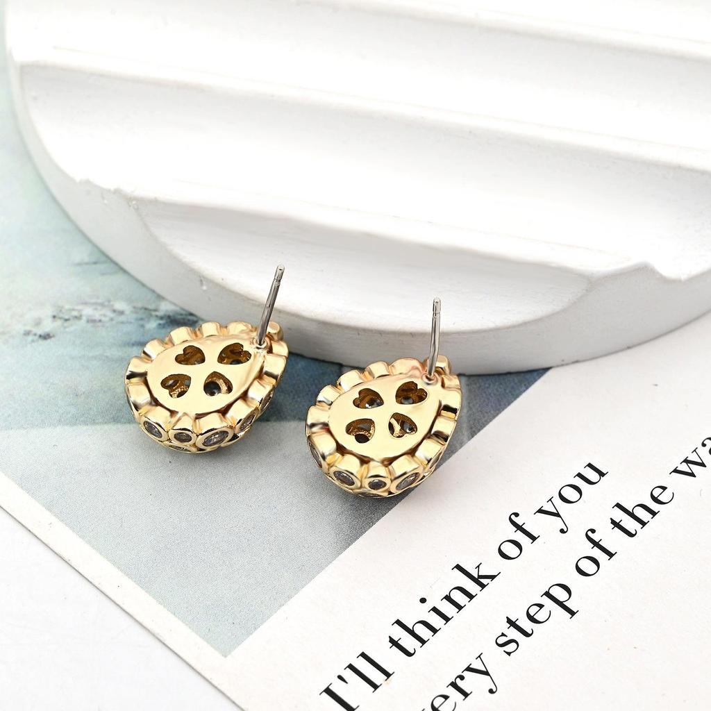 Europäisch-Amerikanische Vintage Hohl Tropfen Zirkon Ohrstecker, Damen s925 Silber Nischen Ohrschmuck