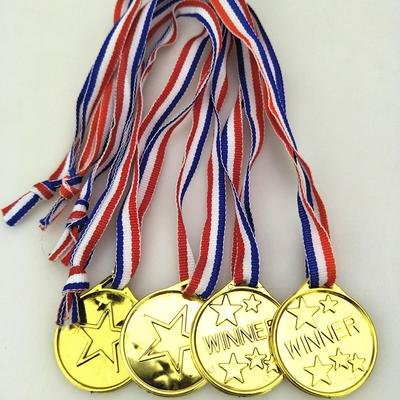 10 ks Plastové Zlaté Medaile pro Vítěze Dětská Hra Sportovní Ceny Hračky pro Děti