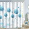 Dandelion Blue Flower Butterfly Shower Curtain Polyester Waterproof Washable Bathroom Decorative Shower Curtain with 12 Hooks