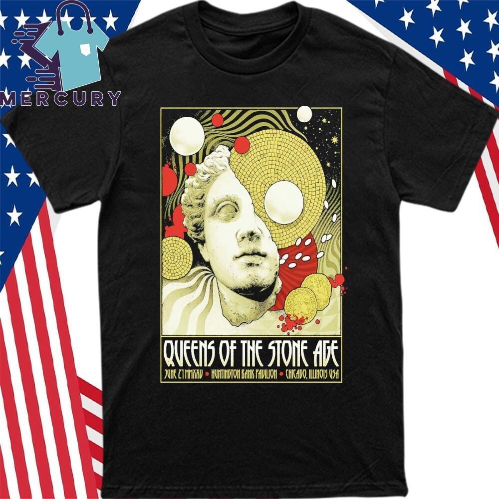 

Queens Of The Stone Age June 21 2025 Huntington Bank Pavilion Chicago IL Poster Unisex T-Shirt XXXL