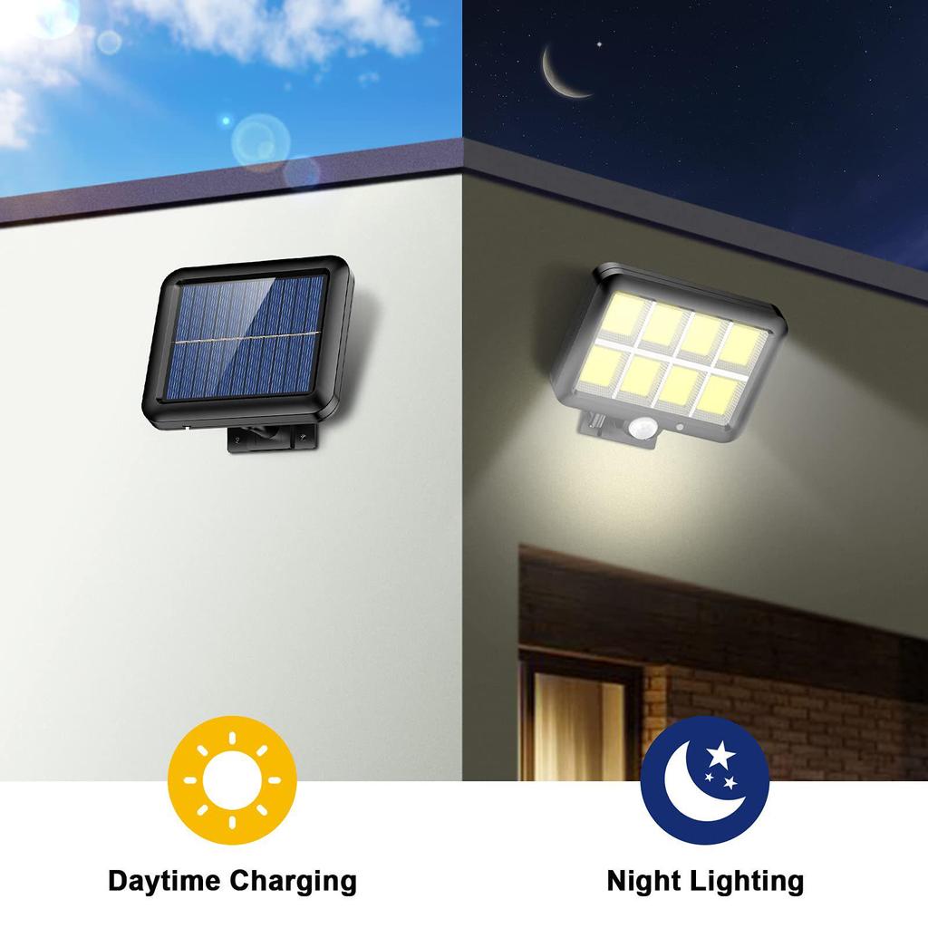 Outdoor Solar Wall Lamp with Motion Sensor, Waterproof, for Garden or Street Lighting