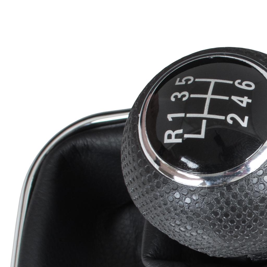 VW Golf IV 97-03 BLACK gear shift knob + gaiter with CHROME frame 6 SPEED 23MM HOLE