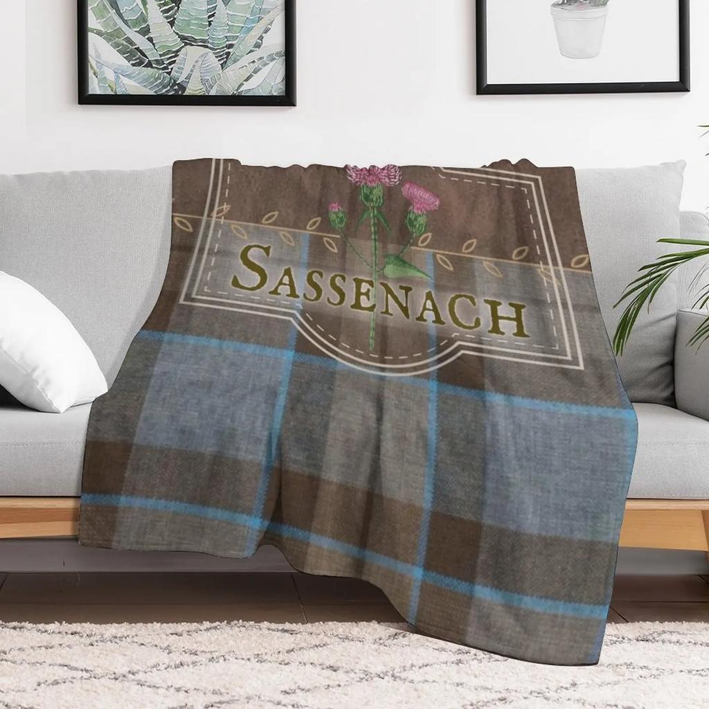 Outlander - Sassenach Kůže a Tartan s Bodláky a Listy Deku anime vtipný dárek Měkká Velká Prošívaná Deky