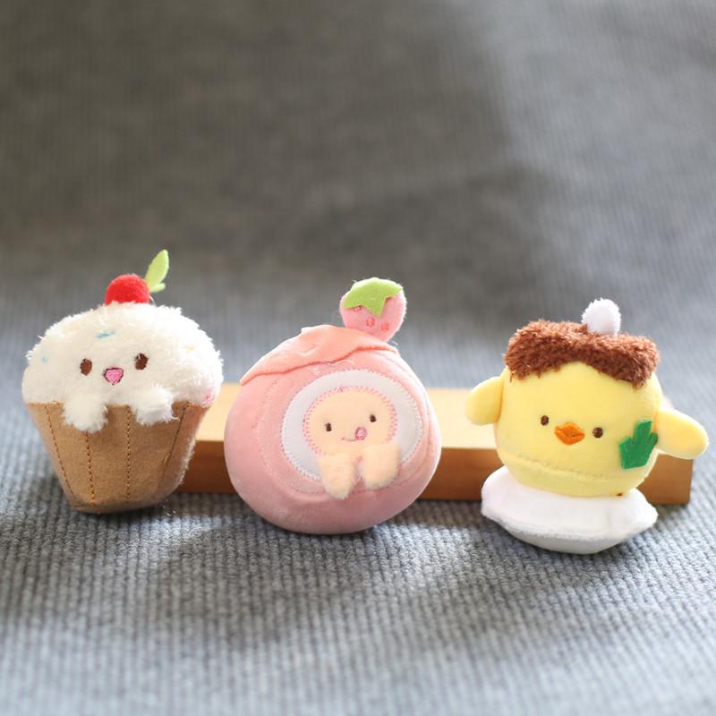 Chicken Cherry Pendant Plush Toy Keychain Stuffed Animal Accessory For Teens