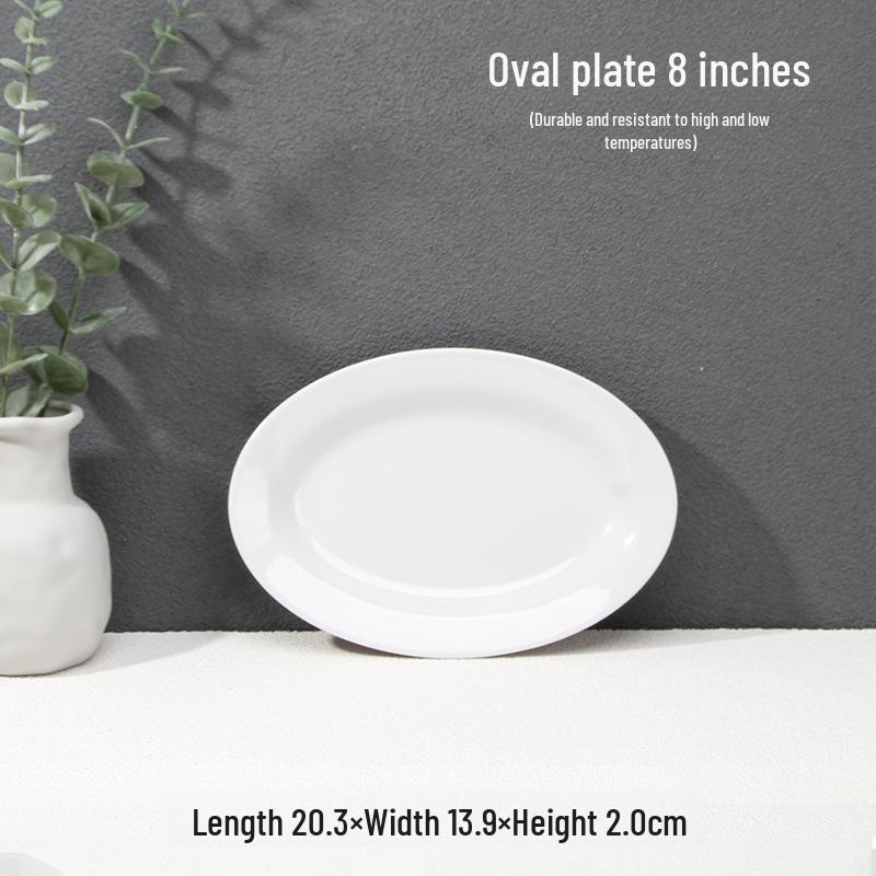 A5 White Melamine High-Temperature-Resistant Noodle and Soup Bowl, Ramen Bowl, Rice Noodle Roll Plate, Vegetable Plate.