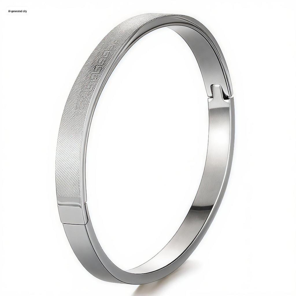 Simple Heartbeat Etched Titanium Steel Couple Bracelet