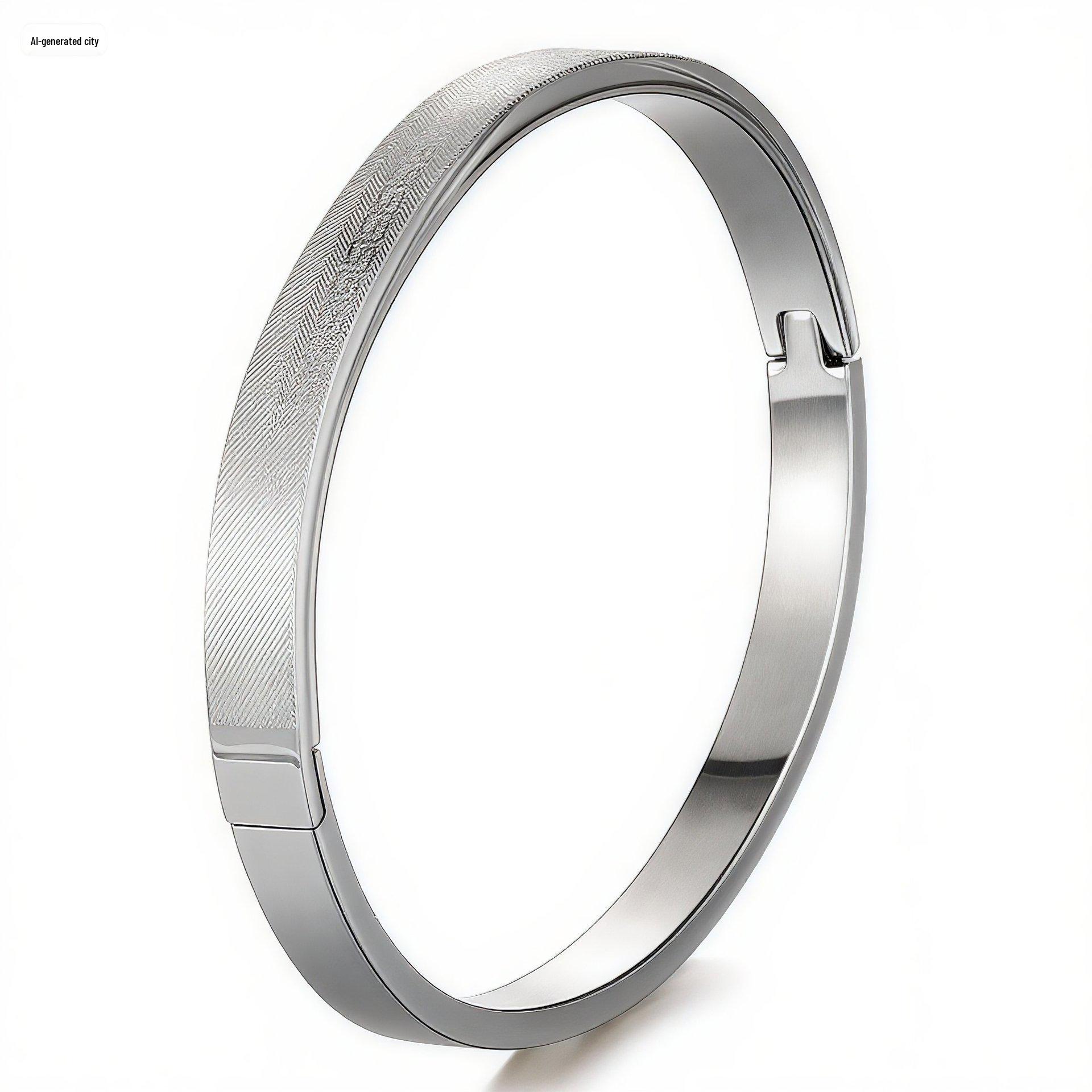 Titanium Steel Heartbeat Etched Couple Bracelet