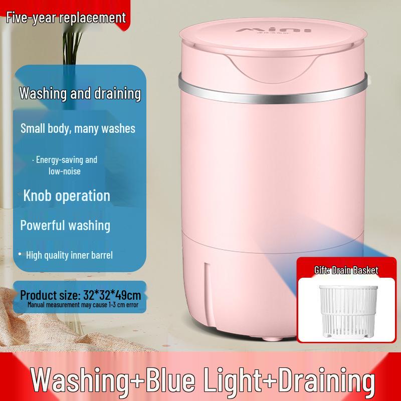 Mini Mașină de Spălat Compactă Semi-Automată pentru Haine de Bebeluș, Șosete, Lenjerie Intimă - Ideală pentru Acasă, Chirie sau Utilizare în Cămin