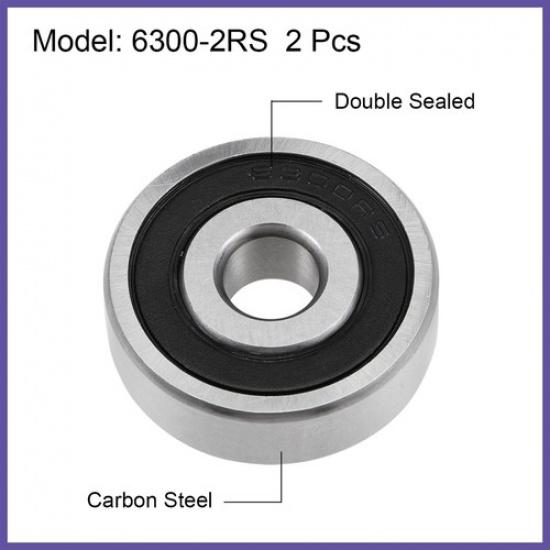 6300-2RS Deep Groove Ball Bearing Z2 10x35x11mm Double Sealed Carbon Steel 4pcs