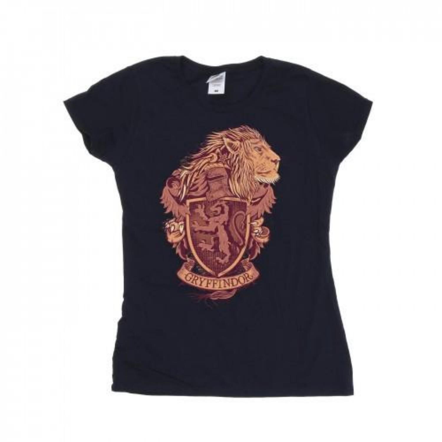 

HARRY POTTER Womens_Ladies Gryffindor Sketch Crest Cotton T-Shirt S чёрный