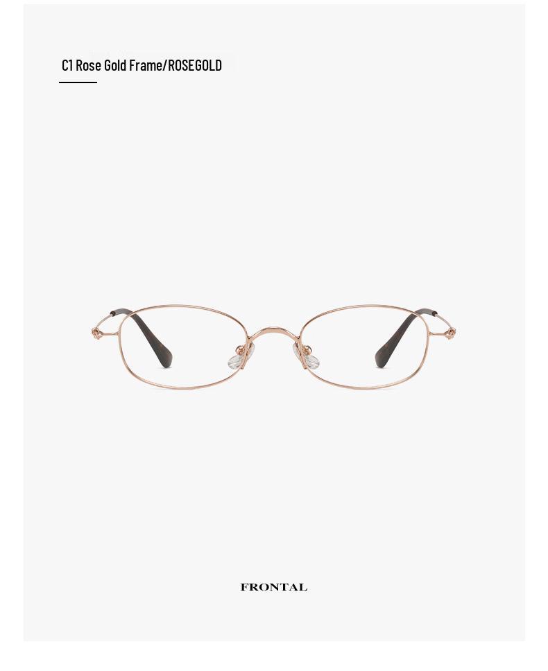 Udia Ultralight Titanium Oval Eyeglass Frame 49 - Screwless Myopia Glasses for Women