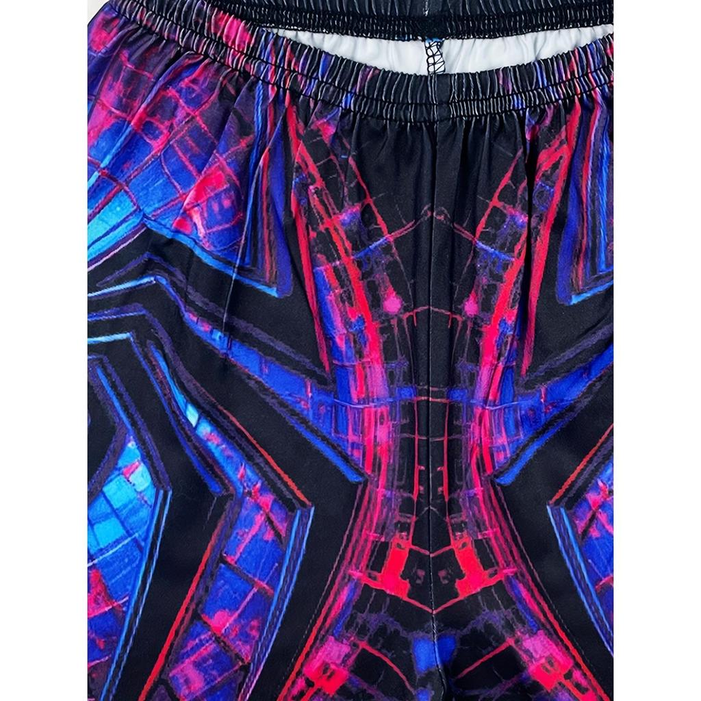 Boys' short sleeved 2-piece set with 3D spider print pattern