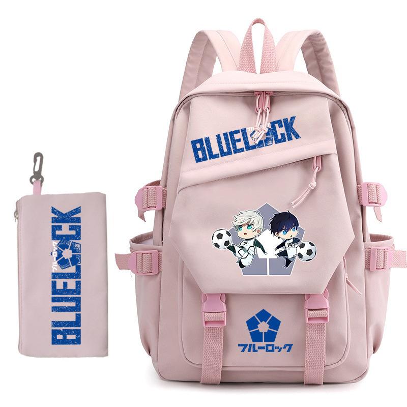 3 Piece School Backpack Set for Students Large Capacity Oxford Cloth Schoolbag with Shoulder Strap and Pencil Case